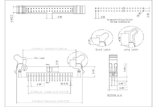 LHCS01 2.00mm Ejector Header 180°