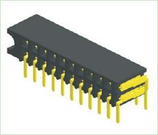2.54mm 암 헤더 이중 행 각도 측면 입구H:5.9